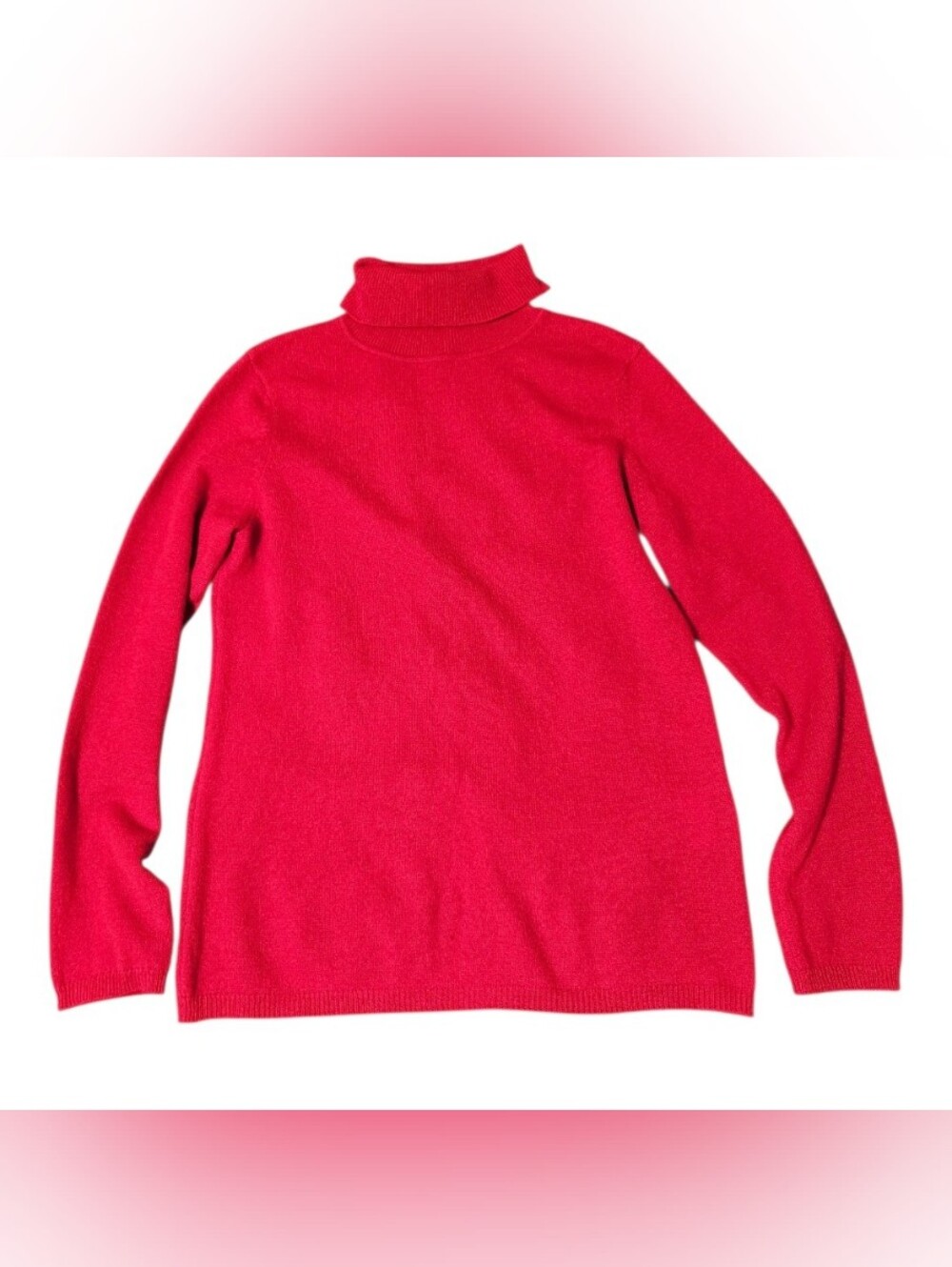Charter Club Red 100% Cashmere Turtleneck Sweater Medium Luxury
